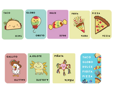 Juego de mesa - Taco, globo, dulce, fiesta, pizza (Español)