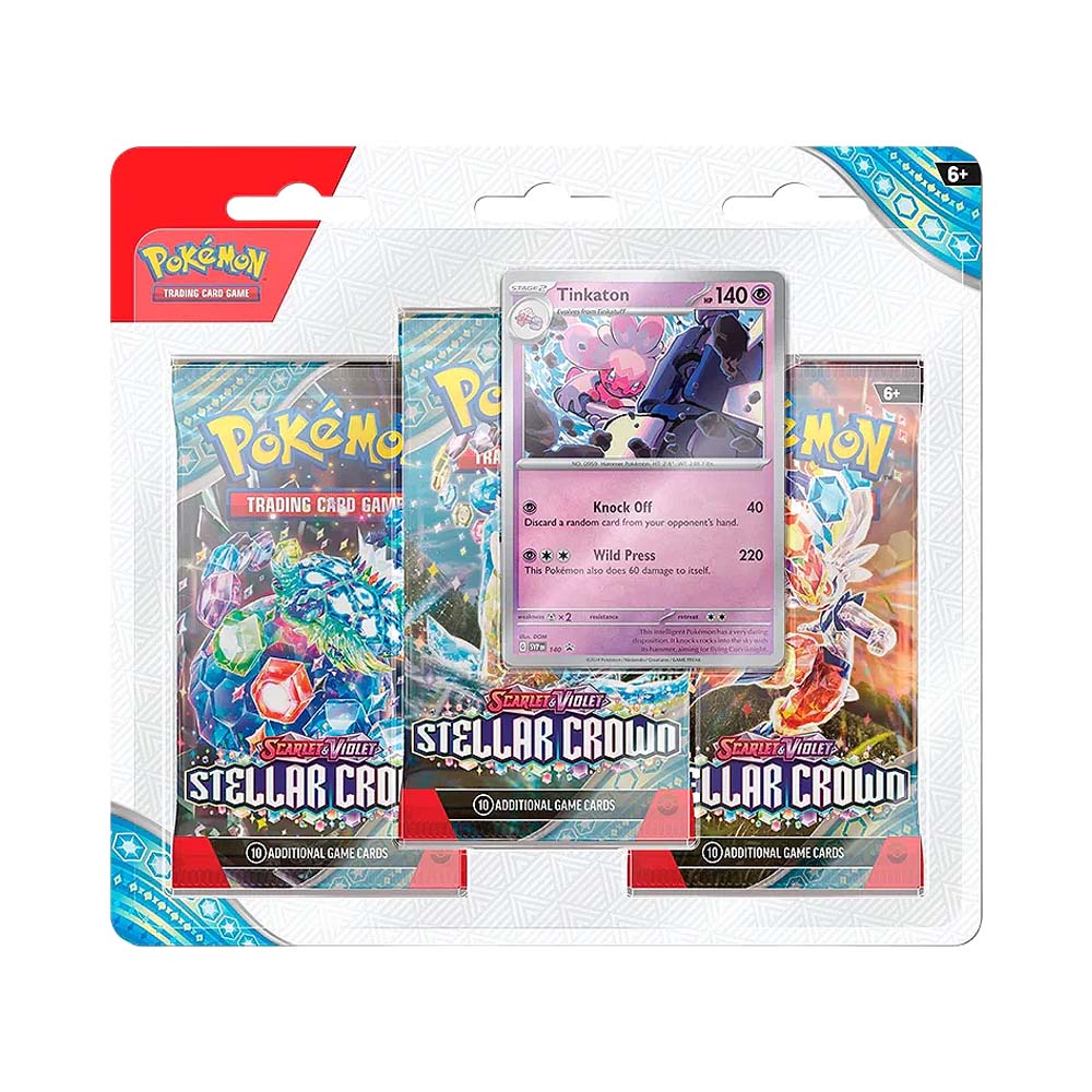 Pokémon - Scarlet & Violet: Stellar Crown 3 Pack Blister Tinkaton (Español)