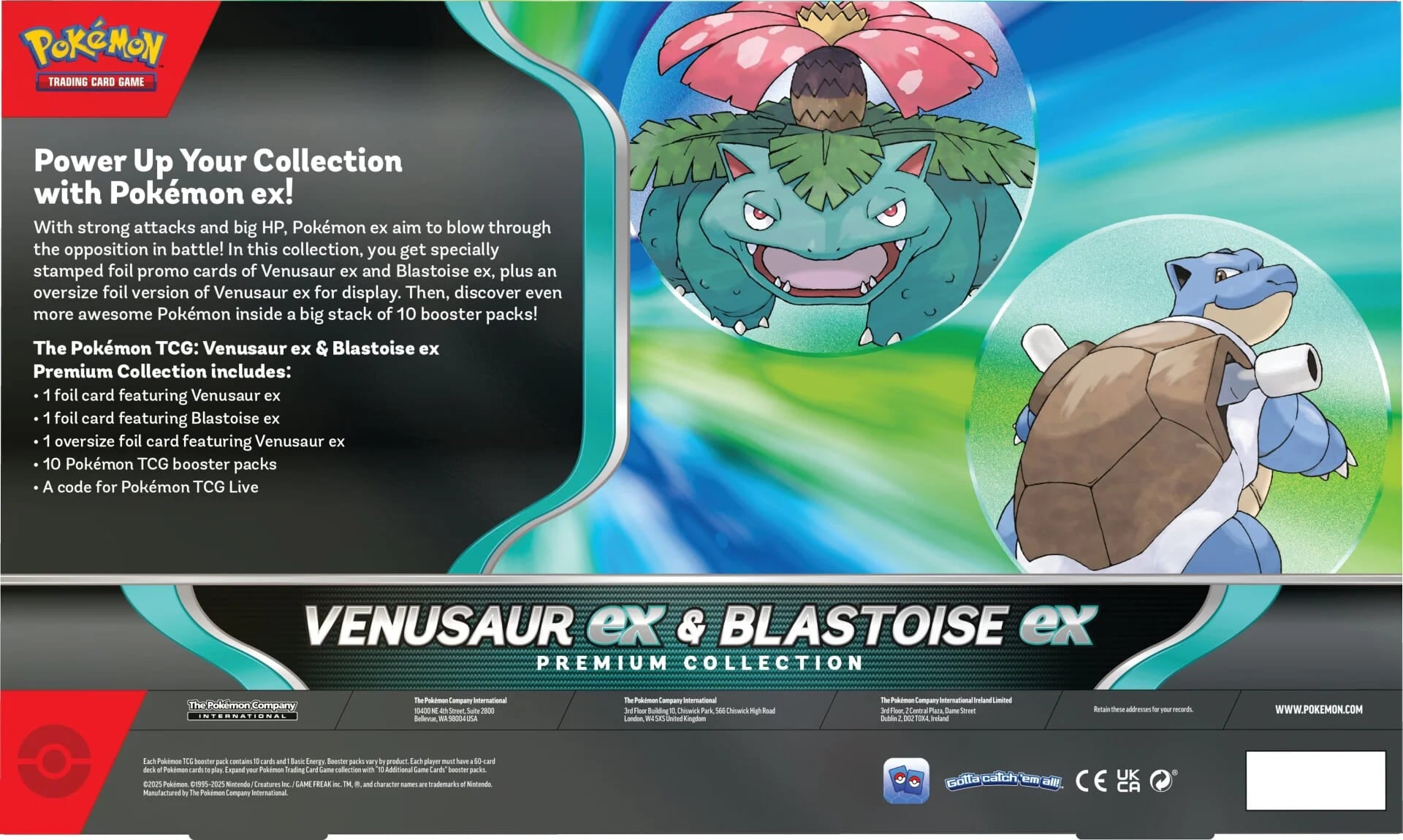 Pokémon - Venusaur ex & Blastoise ex Premium Collection (Inglés)