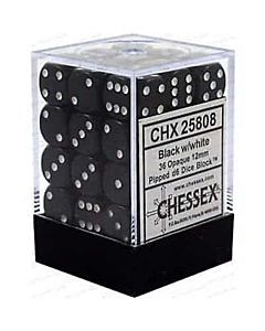 CHESSEX - Dados Black/White 12mm c/36