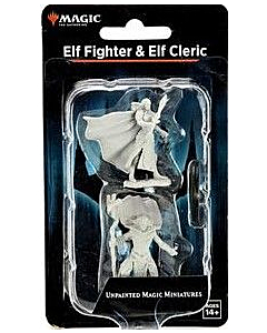WIZKIDS - MTG Unpainted miniatures Elf fighter & Elf cleric