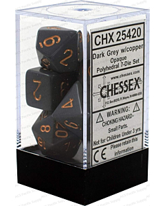 CHESSEX - Dados Poliedricos Dark Grey/Copper