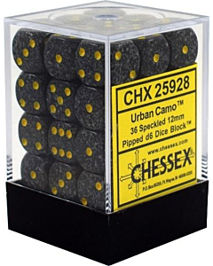 CHESSEX - Dados Urban Camo 12mm  c/36 