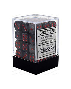 CHESSEX - Dados Black/Red  12mm c/36