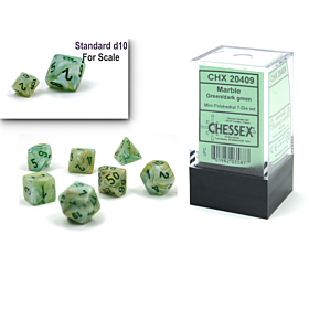 CHESSEX - Dados Minipoliédricos Marble Green/Dark Green