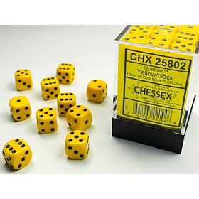 CHESSEX - Opaque Yellow/Black 12mm c/36