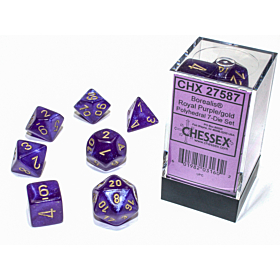 CHESSEX - Dados Poliédricos Borealis Royal Purple/Gold Luminary