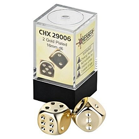 CHESSEX - Dados Par Metalicos Gold Plated 16mm