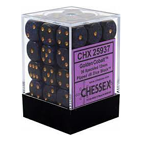 CHESSEX - Dados Golden Cobalt 12mm c/36 