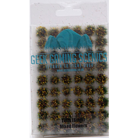 GEEK GAMING - 6mm Self Adhesive Static Grass Tufts x 100 Mixed Flower