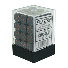 CHESSEX - Dados Dark Grey/Copper 12mm c/36 