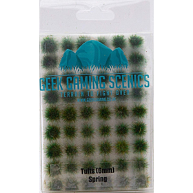 GEEK GAMING - 6mm Self Adhesive Static Grass Tufts x 100 Spring